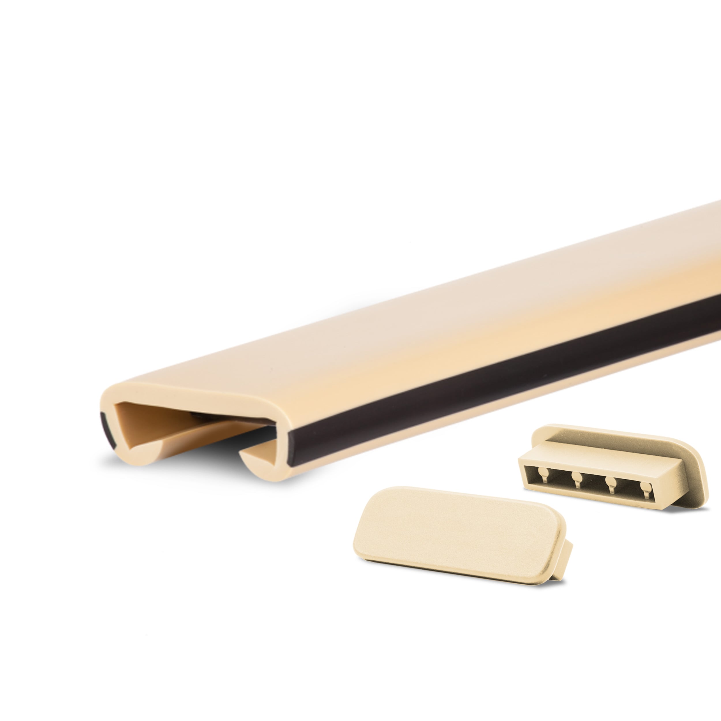 Poręcz schodowa PVC LUX 40x8 mm - antypoślizgowa nakładka na poręcz - 100 cm, kremowo-czarna