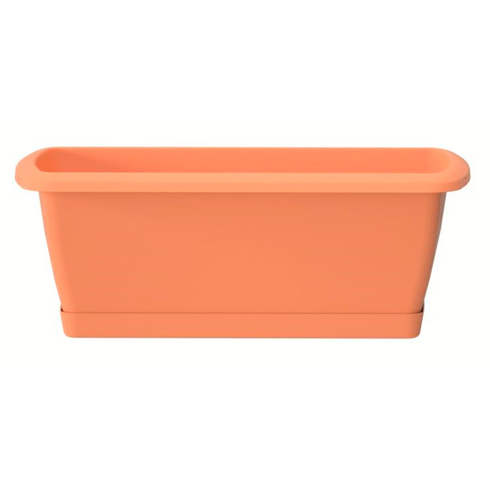 Jardinière Respana avec support en plastique couleur terre cuite, dimensions 59 (longueur) x 18,4 (largeur) x 14,5 (hauteur) cm - 2