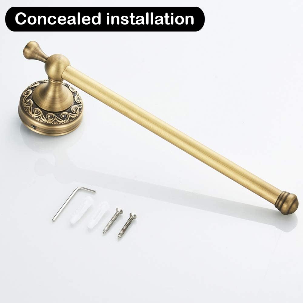 Wysokiej jakości mosiężny, krótki, kwadratowy uchwyt na ręczniki, montowany na ścianie, praktyczny i oszczędzający miejsce, w stylu antycznym, do