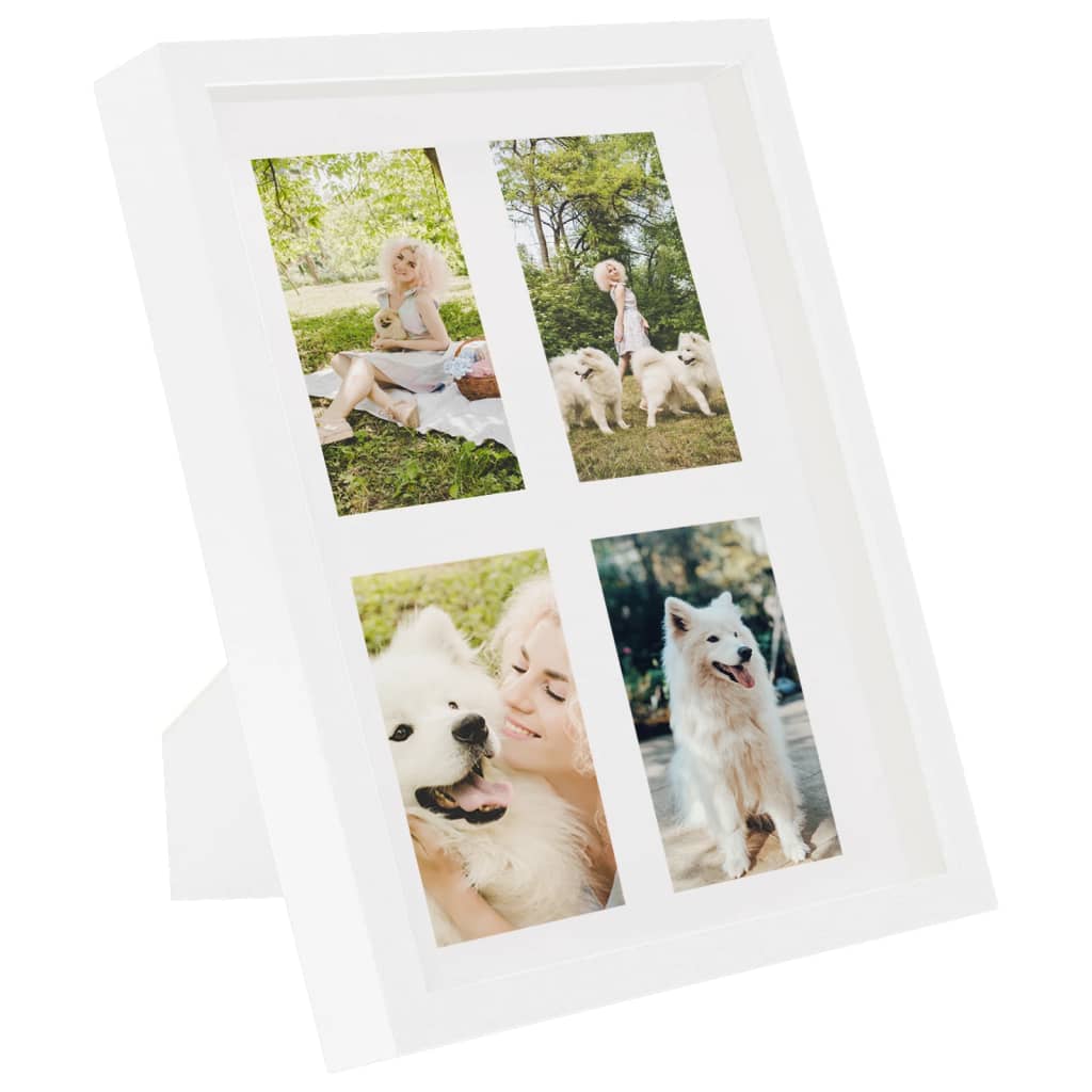 Cadres photo 3D 3 pcs Blanc 28x35 cm pour photos 4x(10x15 cm) vidaXL - 2