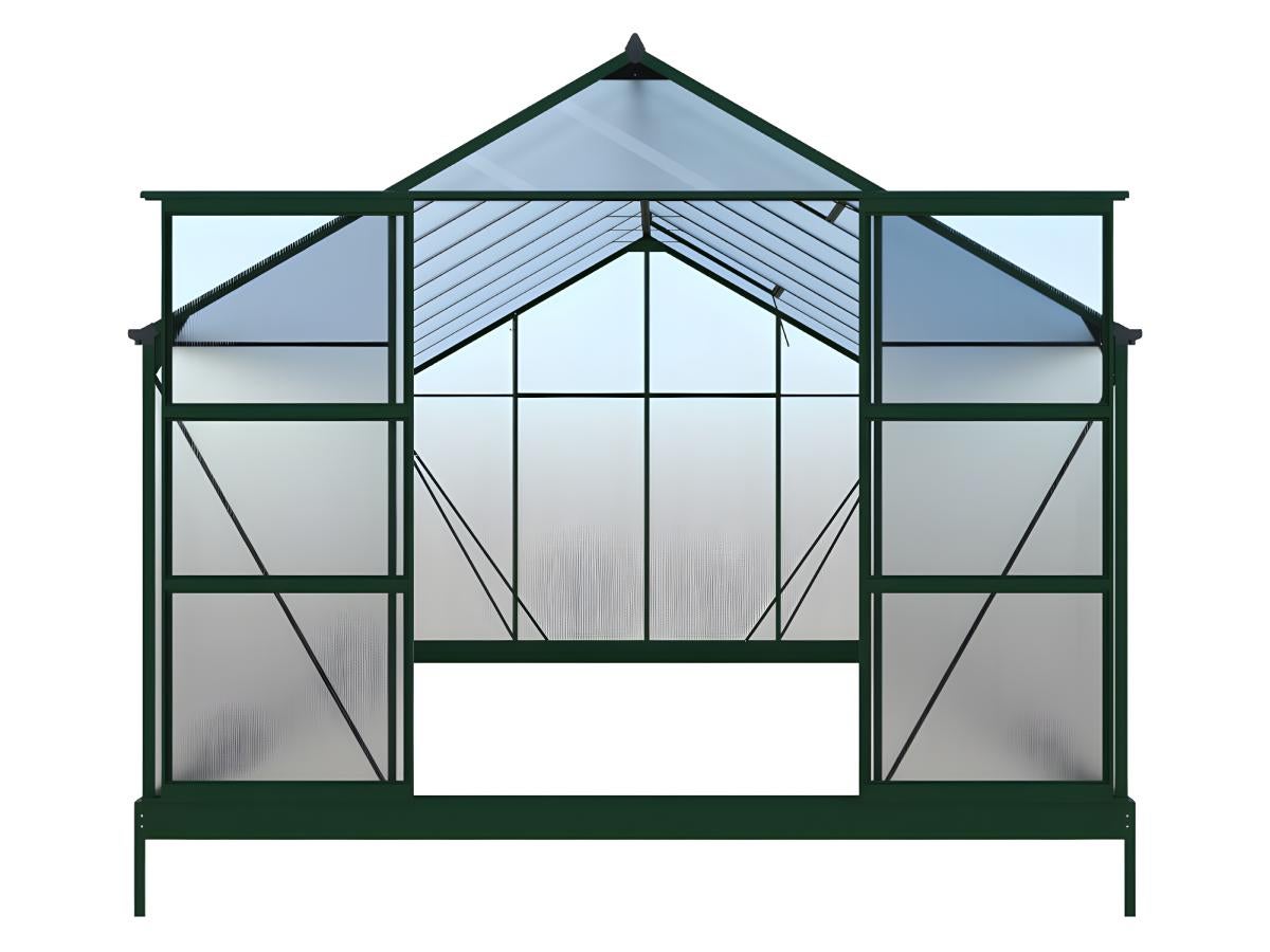 Serre de Jardin en polycarbonate de 16,9 m² avec embase - Vert - IXORA - 8