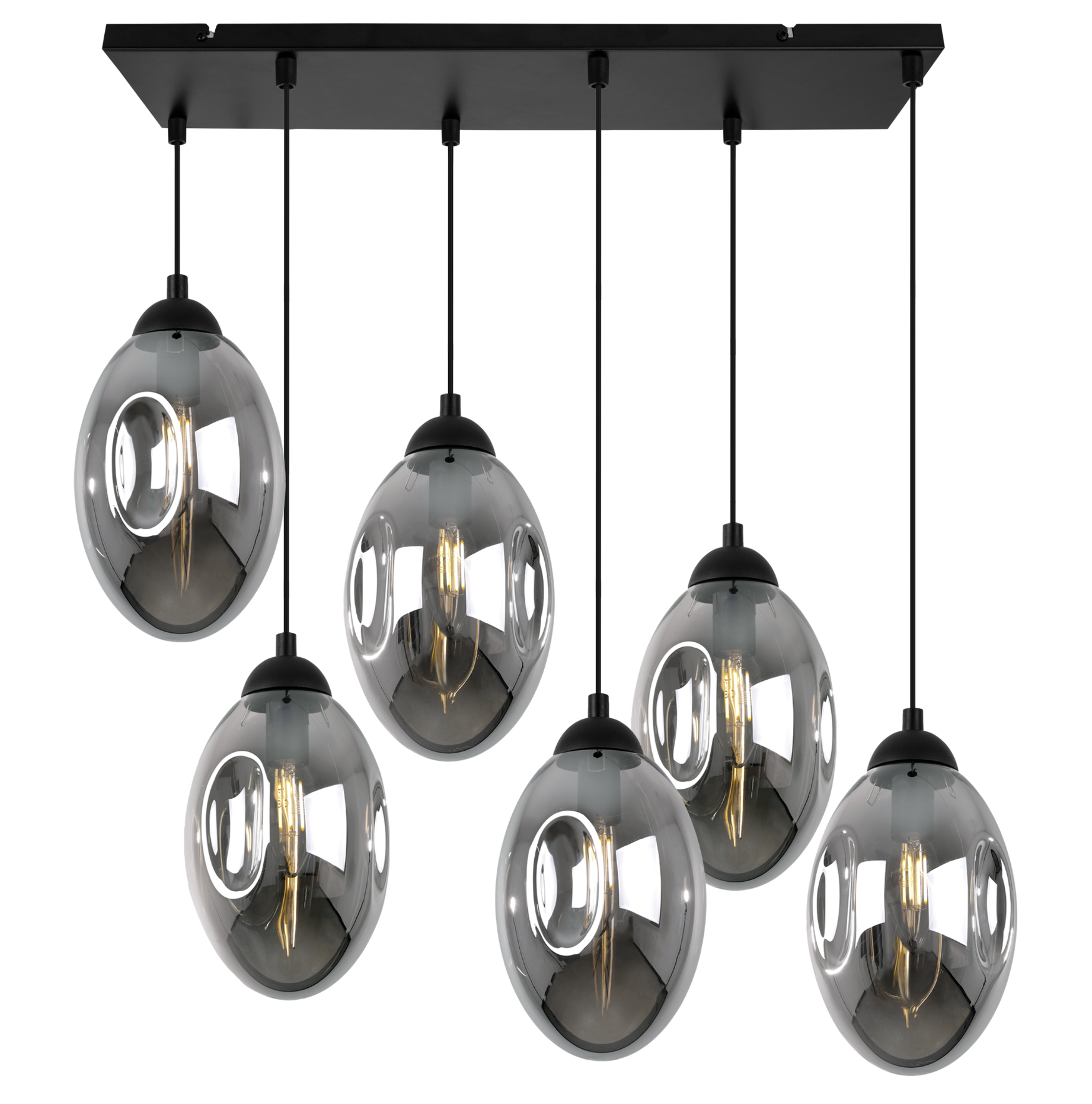 Lampa sufitowa wisząca Vigo glamour 6xE14 klosz kula grafitowy Light Home LH