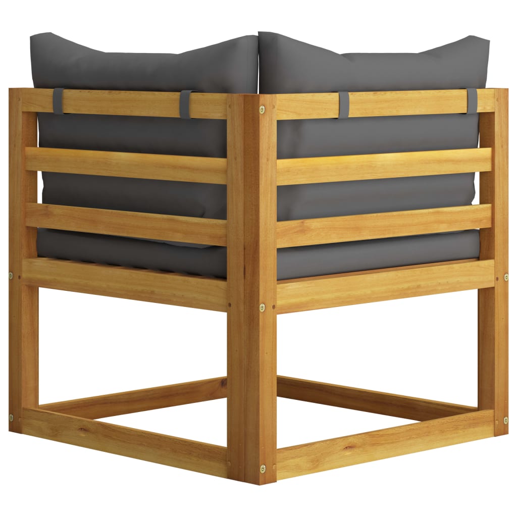 Salon bas de jardin en Bois Gris 7 personnes - 7