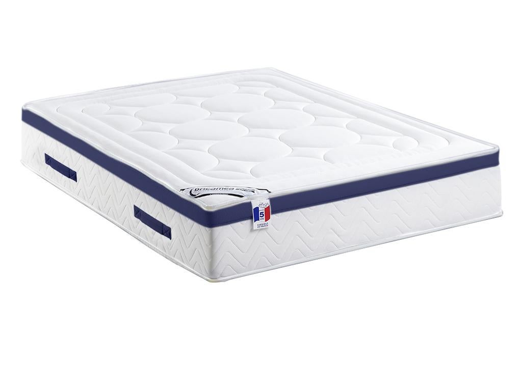 Materac hybrydowy ze sprężynami kieszeniowymi i pamięcią kształtu MARQUIS marki PALACIO – grubość 30&amp;nbsp;cm – 180 ×&amp;nbsp;200&amp;nbsp;cm – kolor niebieski