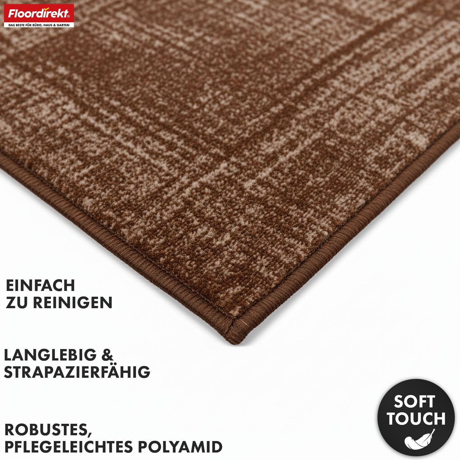 Tapis couloir Tessaro style et confort à chaque espace de vie, Marron, 80 x 400 cm - 4