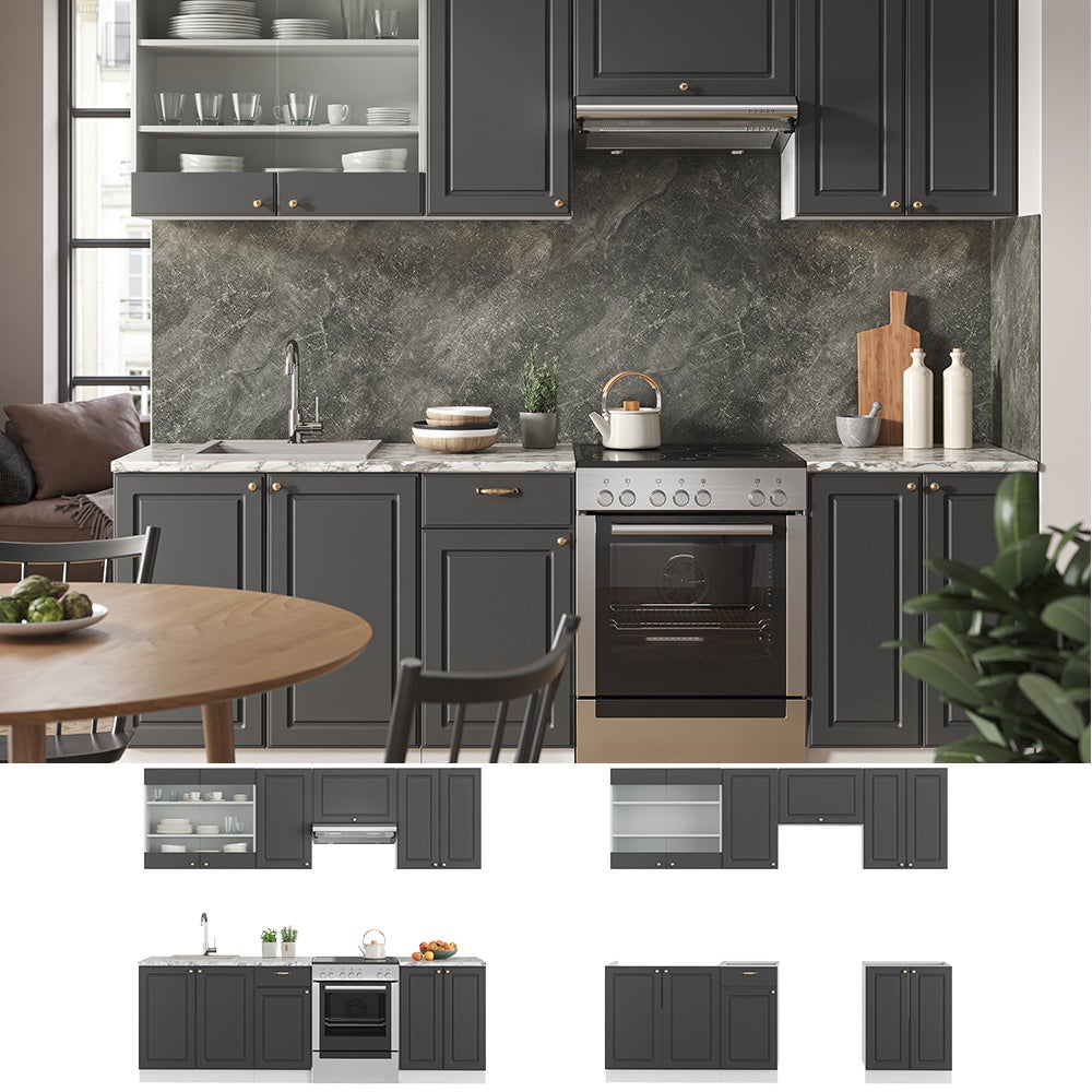 Vicco Cuisine Fame-Line, Anthracite-or/blanc, 240cm sans PT - 5