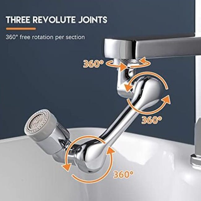Rallonge De Robinet Pivotante 1080° – Aérateur Universel, Bras Articulé, Pour Cuisine Et Salle De Bain