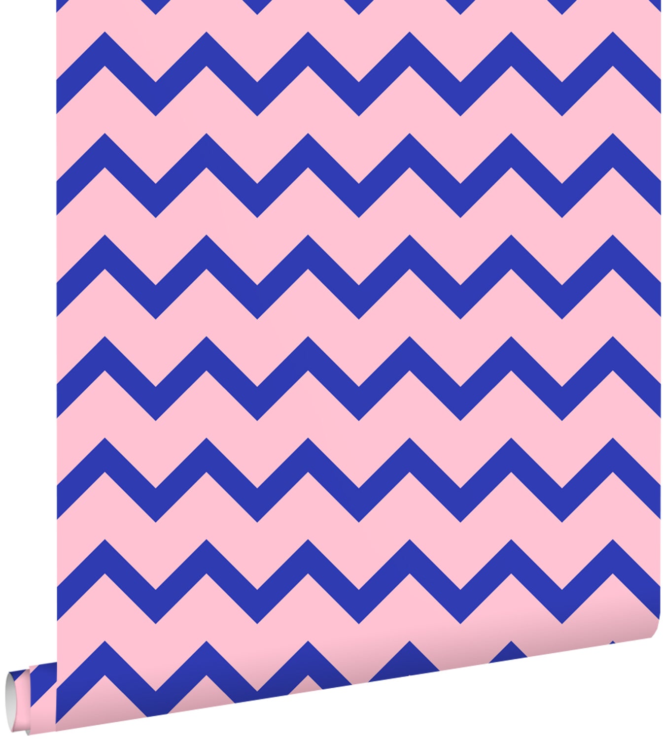 Tapeta motyw zygzakowaty niebieskimIróżowym - 50 x 900 cm - ESTAHOME