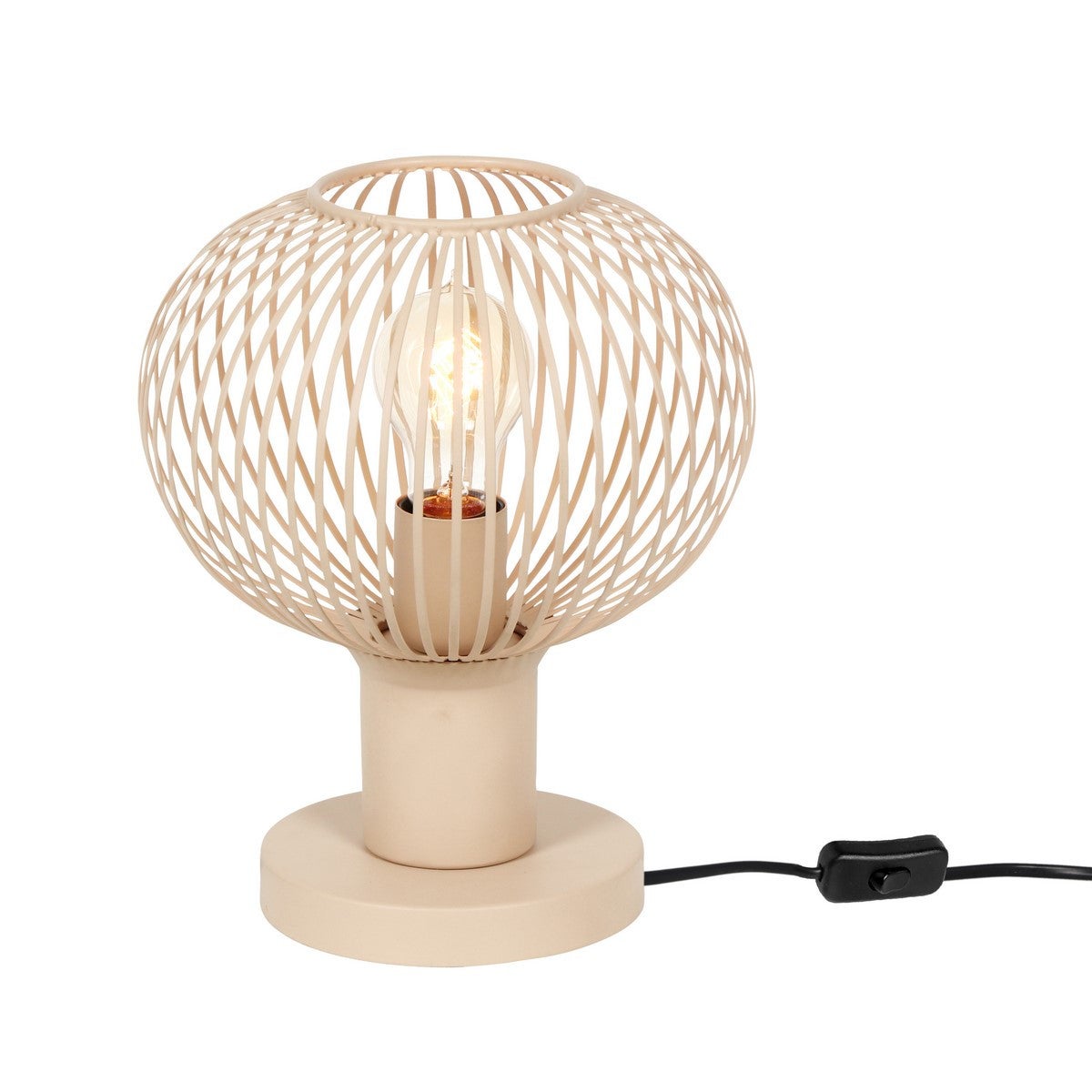 Lampa stołowa loftowa piaskowa druciana kula Ø23cm 1xE27 10W GILA Trio