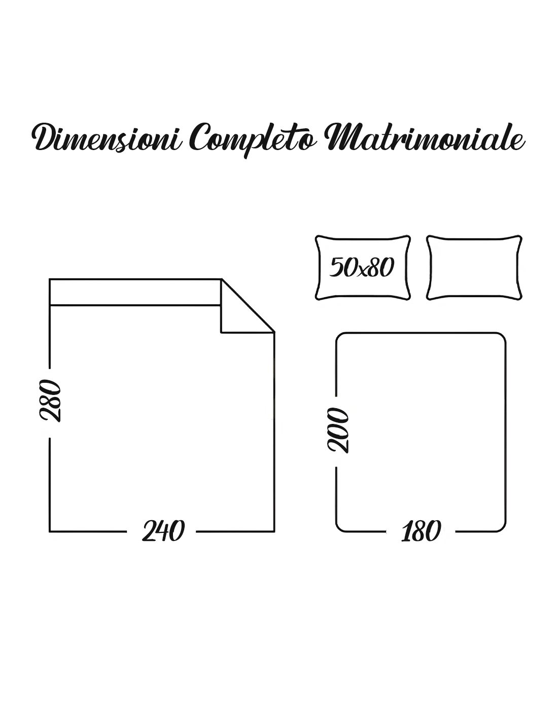 Completo per Letto Matrimoniale con Volant Due Lenzuola e Due Federe con Rouche - 5