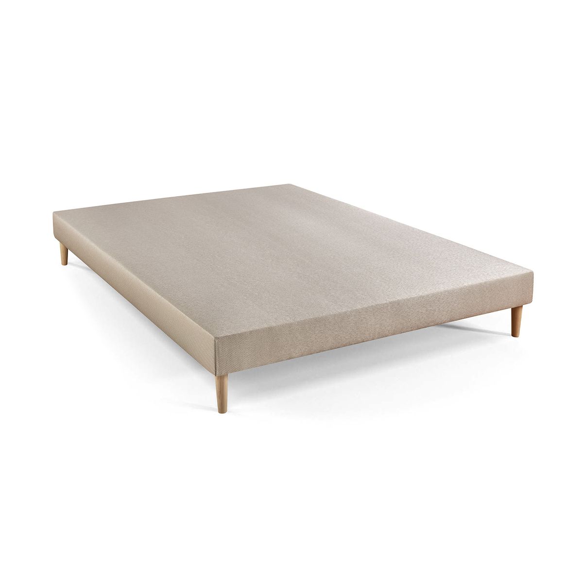 Matelas 160 x 200 cm Le Paisible - Mémoire de forme - Ep : 24 cm - sommier Beige avec 2 oreillers et couette - 9