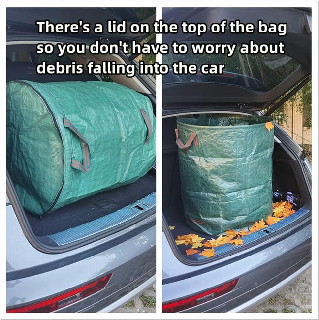 XFLYP Lot De 2 Sacs De Jardin 300L Avec Couvercle - Sacs Déchets Réutilisables Indéchirables