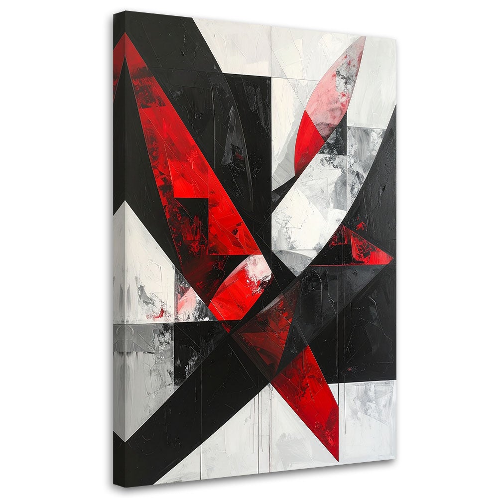 Obraz do salonu biura kuchni, Abstrakcja Geometryczna Czerwony 40x60
