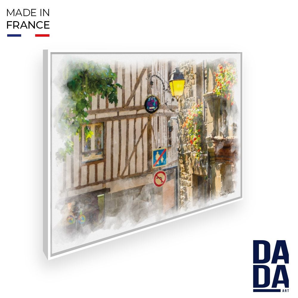 Tableau Rue de Saint-brieuc / 45x60cm / Cadre Blanc / Fabriqué en ...
