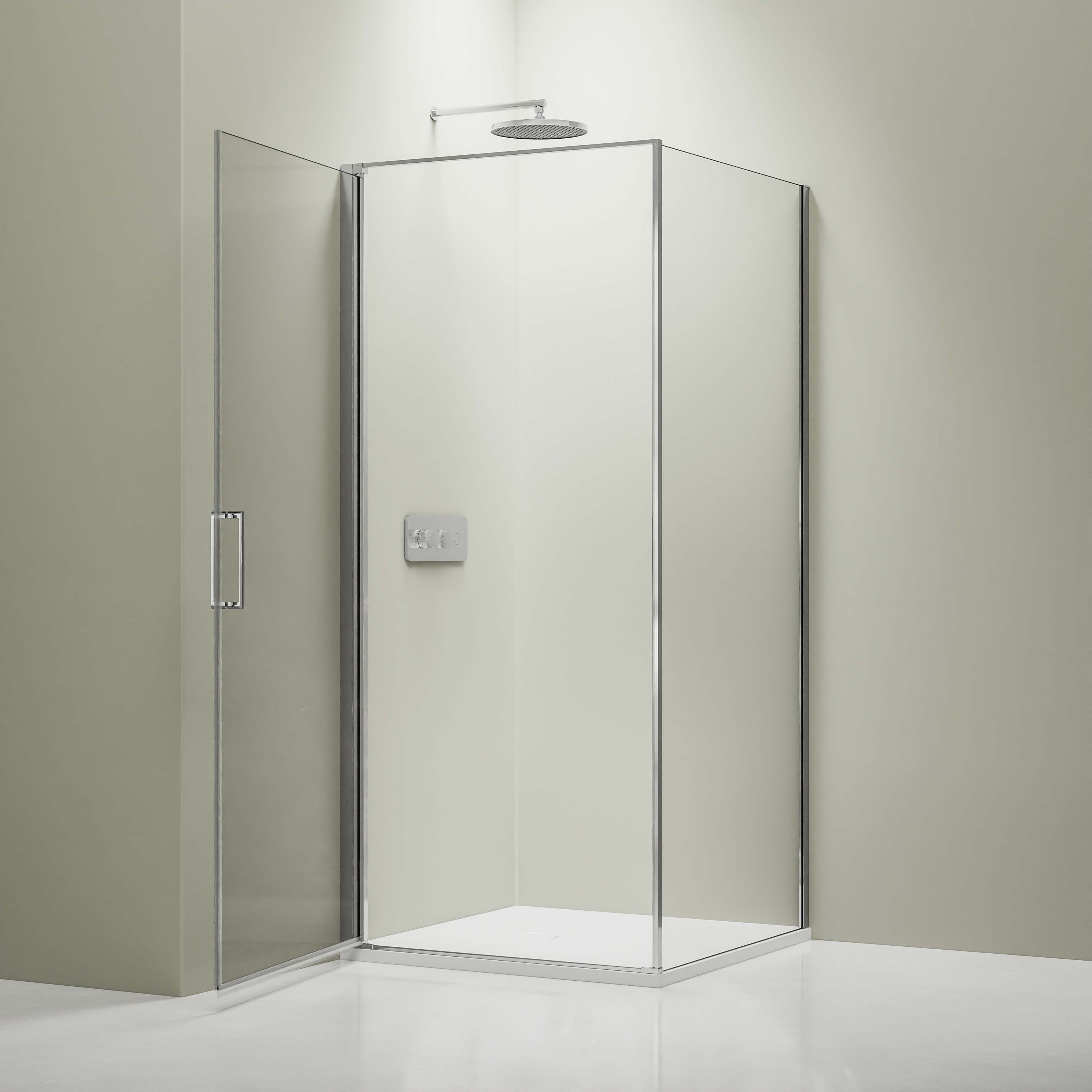 BERNSTEIN - Cabine de douche d'angle 80x80x195cm, installation au choix gauche ou droite verre NANO 6mm - EX416S - 2