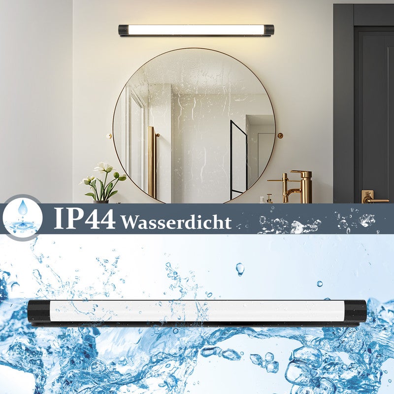 Kinkiet lustrzany LED Nettlife 50 cm 10 W, czarny, ciepła biel 3000 K, IP44, wodoodporny, nowoczesny, do łazienki, przedpokoju lub salonu - 3