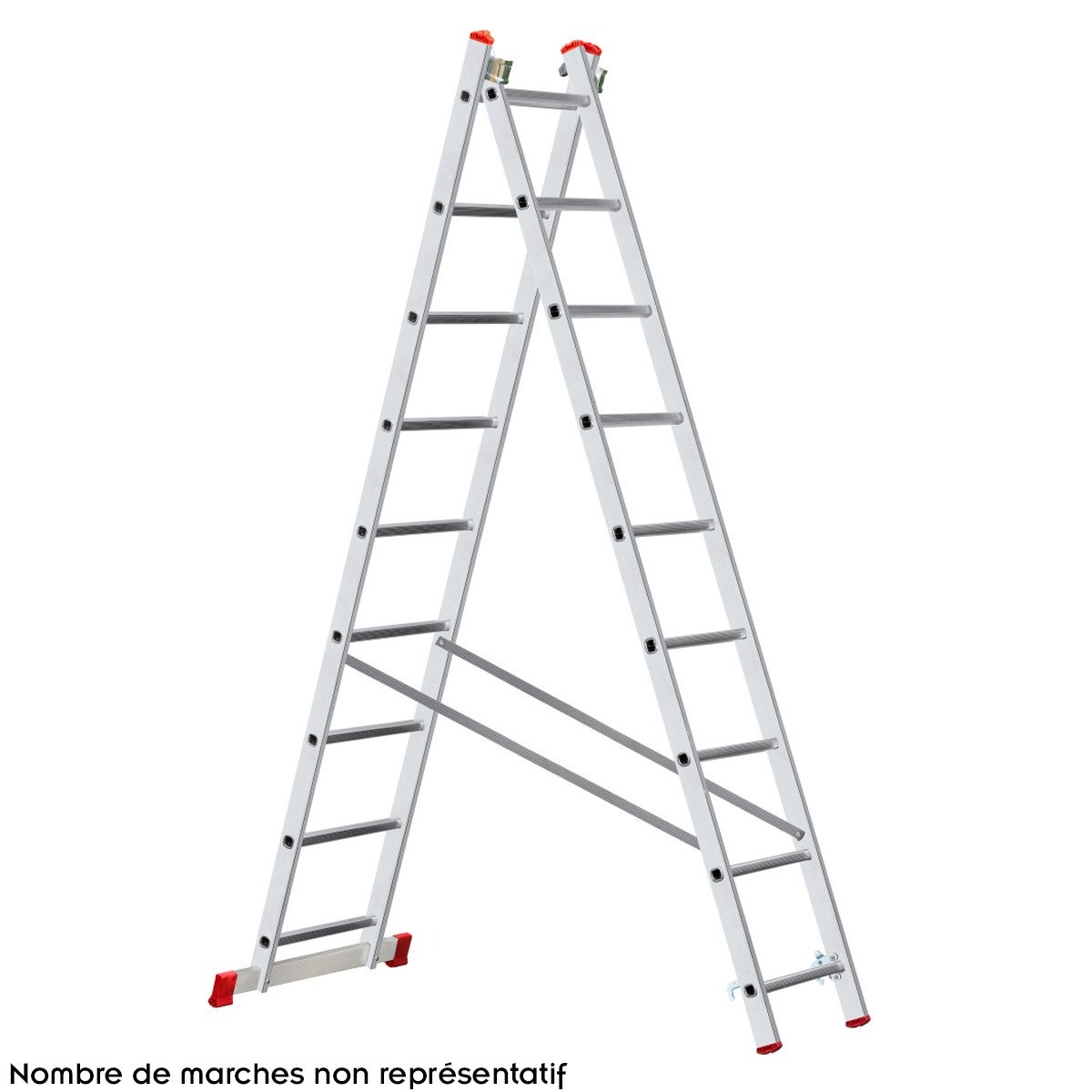 XTRA Echelle transformable en aluminium 2 plans 10 marches - 5