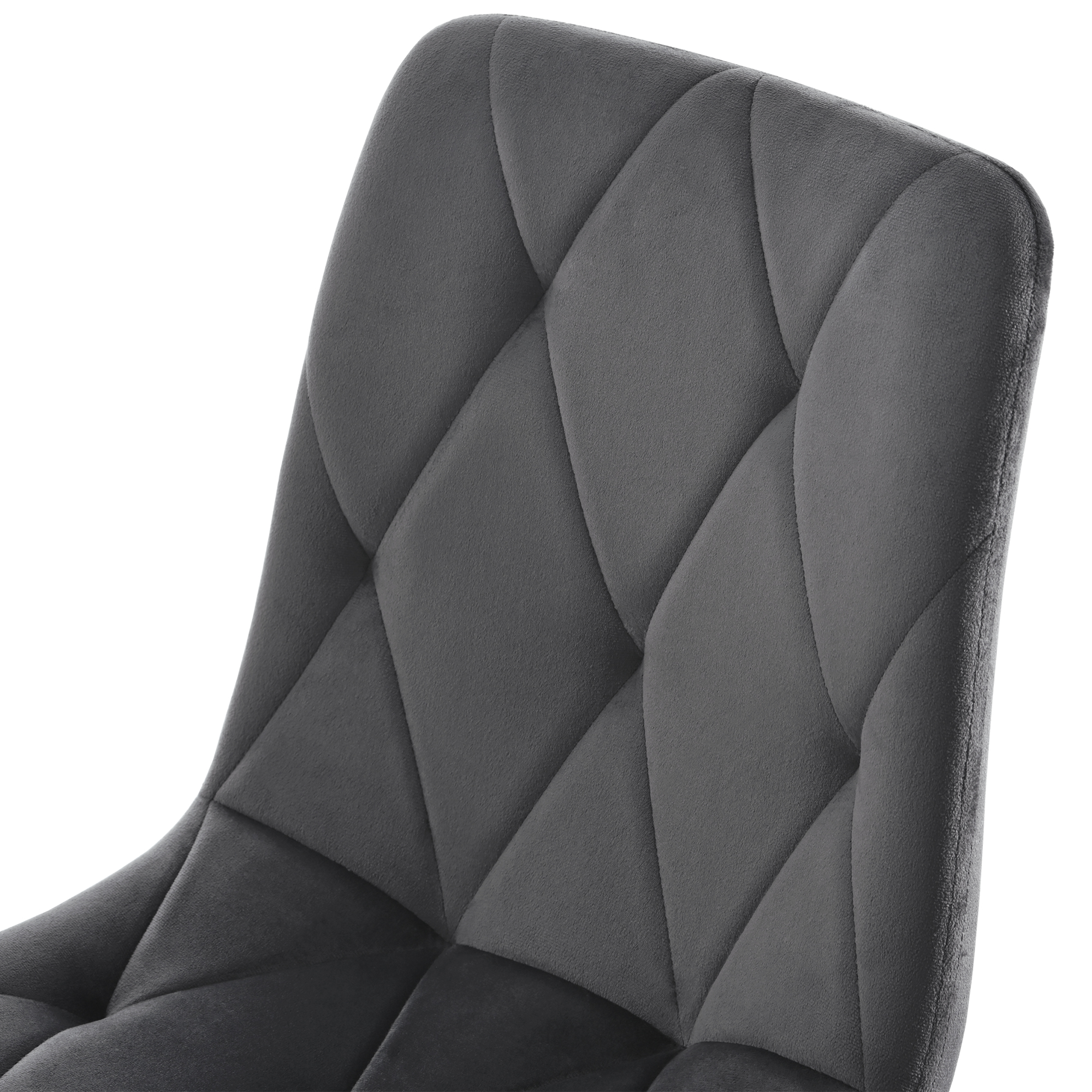 Ensemble table + 4 chaises en velours - pièds en métal doré - gris et blanc - 7