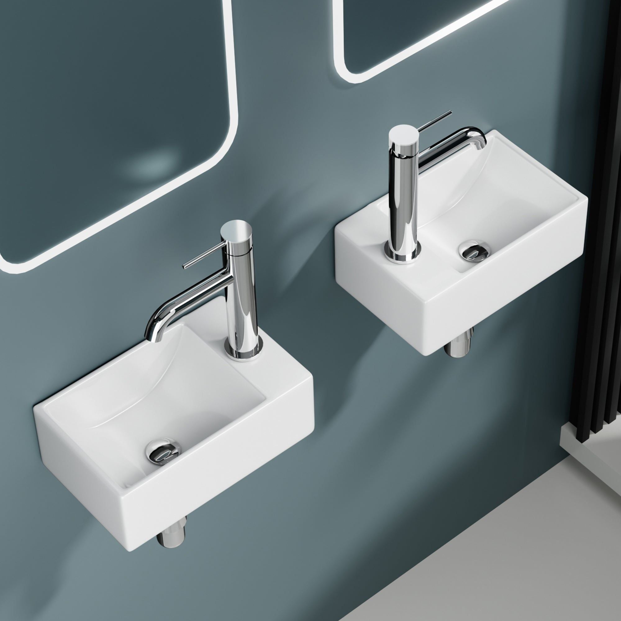 DILECI - Mini vasque lave-mains blanc sortie gauche (30*19*11cm) - MICRO - 8