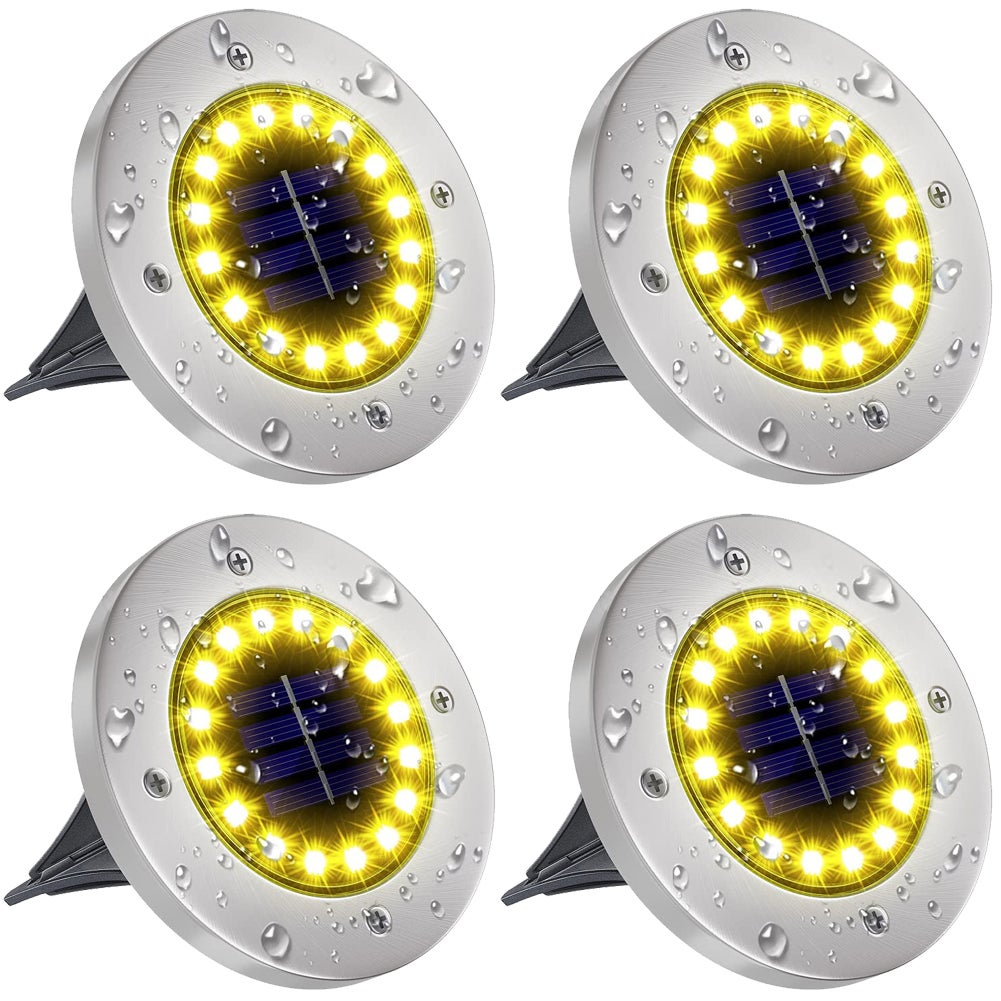 Solarne lampy gruntowe z diodami LED wodoszczelne lampy solarne do wbudowania lampy solarne na dziedziniec patio trawnik ciepłe światło sztuki