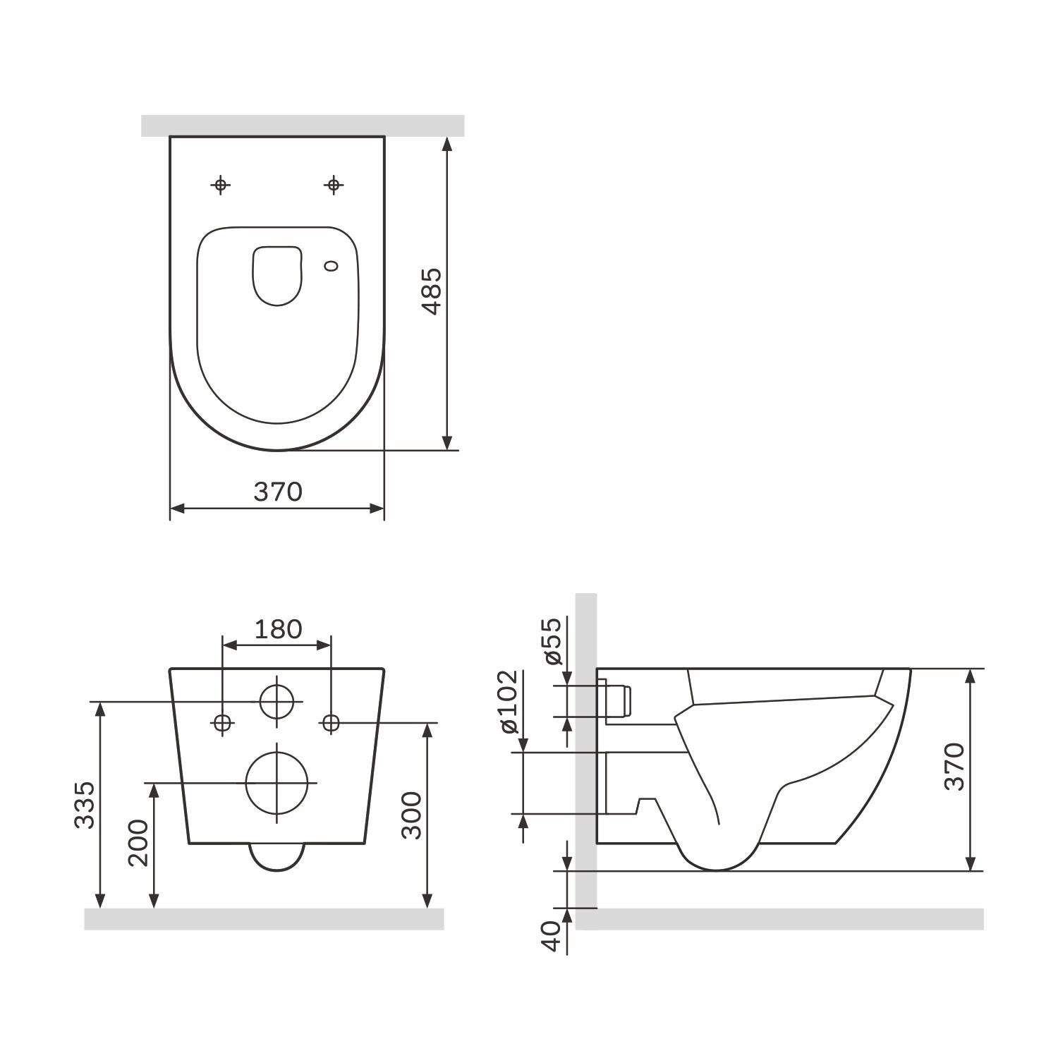 Pack WC suspendu bâti mural et cuvette Plaque Carrée Blanche ,&nbsp;Pack WC Bati-support AM.PM Like - 12