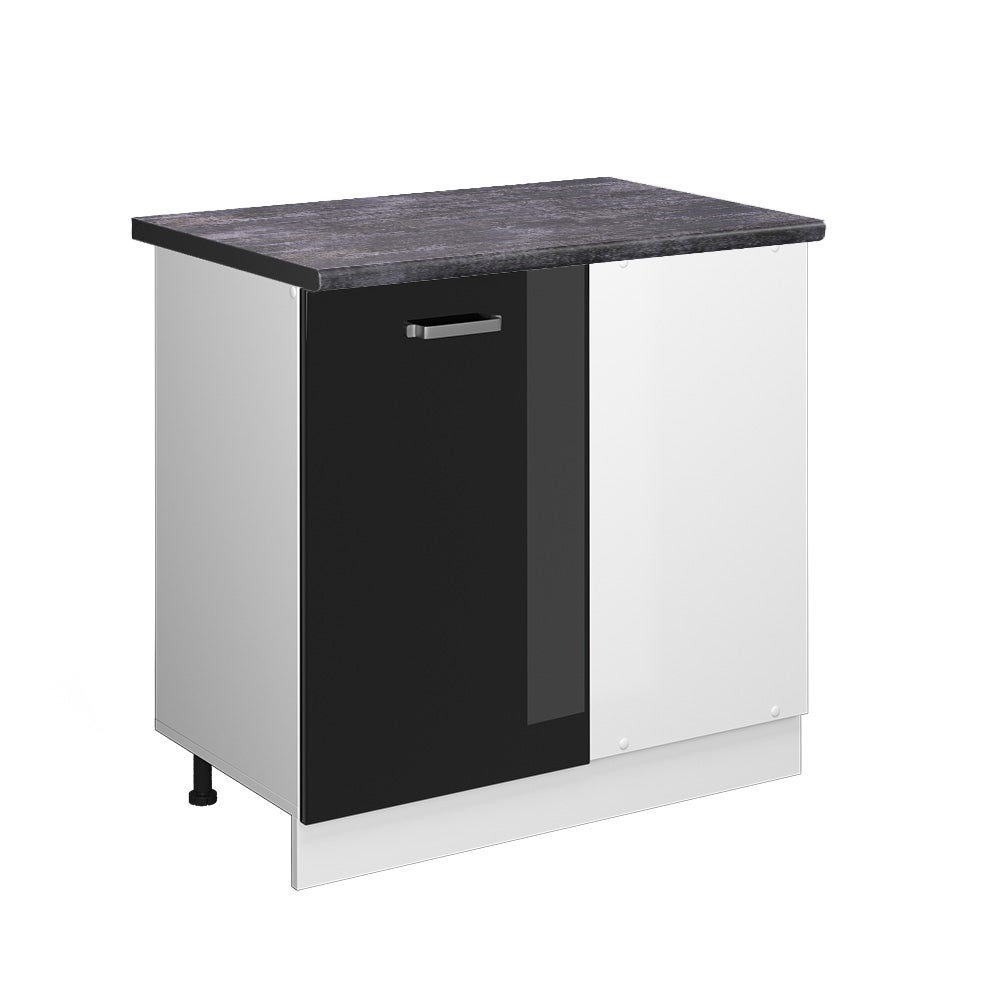 Vicco Szafka narożna R-Line, Czarny wysoki połysk, 86 cm , BP Antracyt