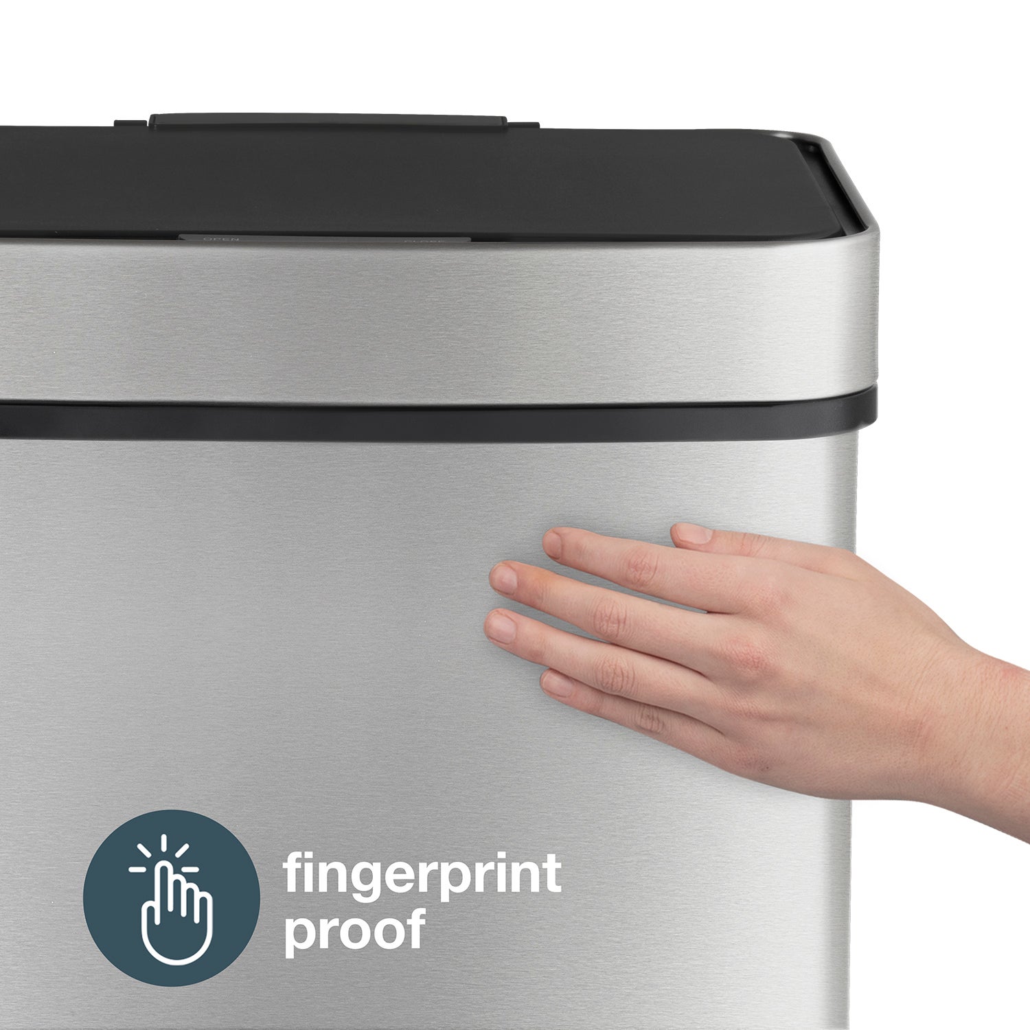 Les Collectors Pattumiera per riciclaggio a sensore Acciaio inox spazzolato N°1012, Capacità 69L, 3 scomparti (47+11+11L), Apertura superiore automati - 5