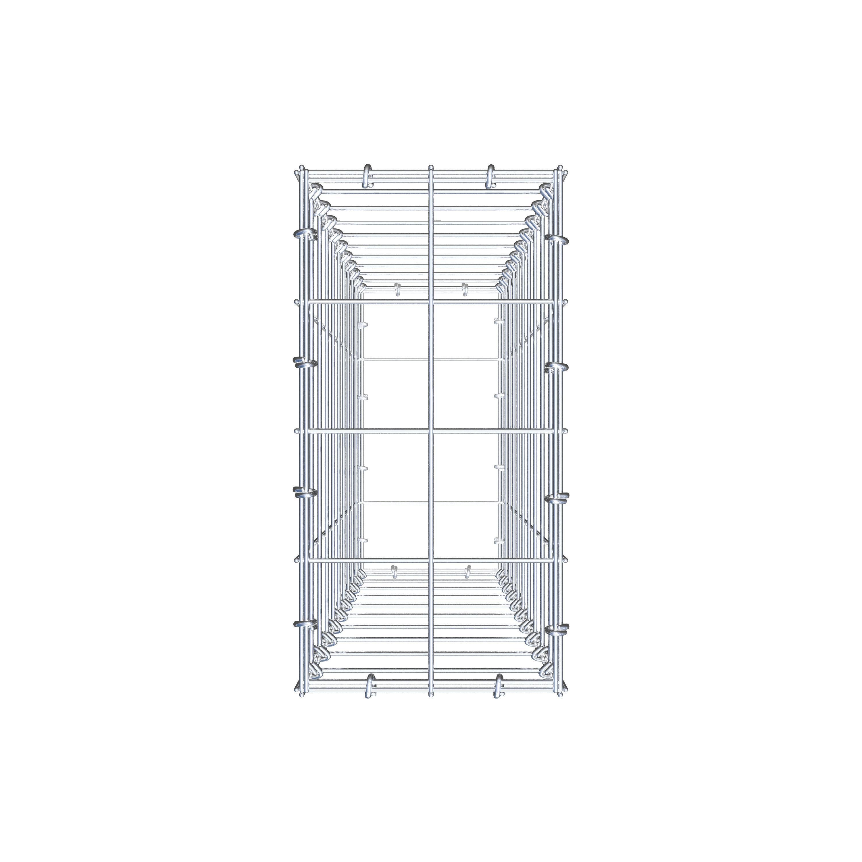 Gavión de acero galvanizado 100x20x40cm (LxAxP), malla 10 x 10cm, Anillo en C, jaula metálica para muro o jardín - 5