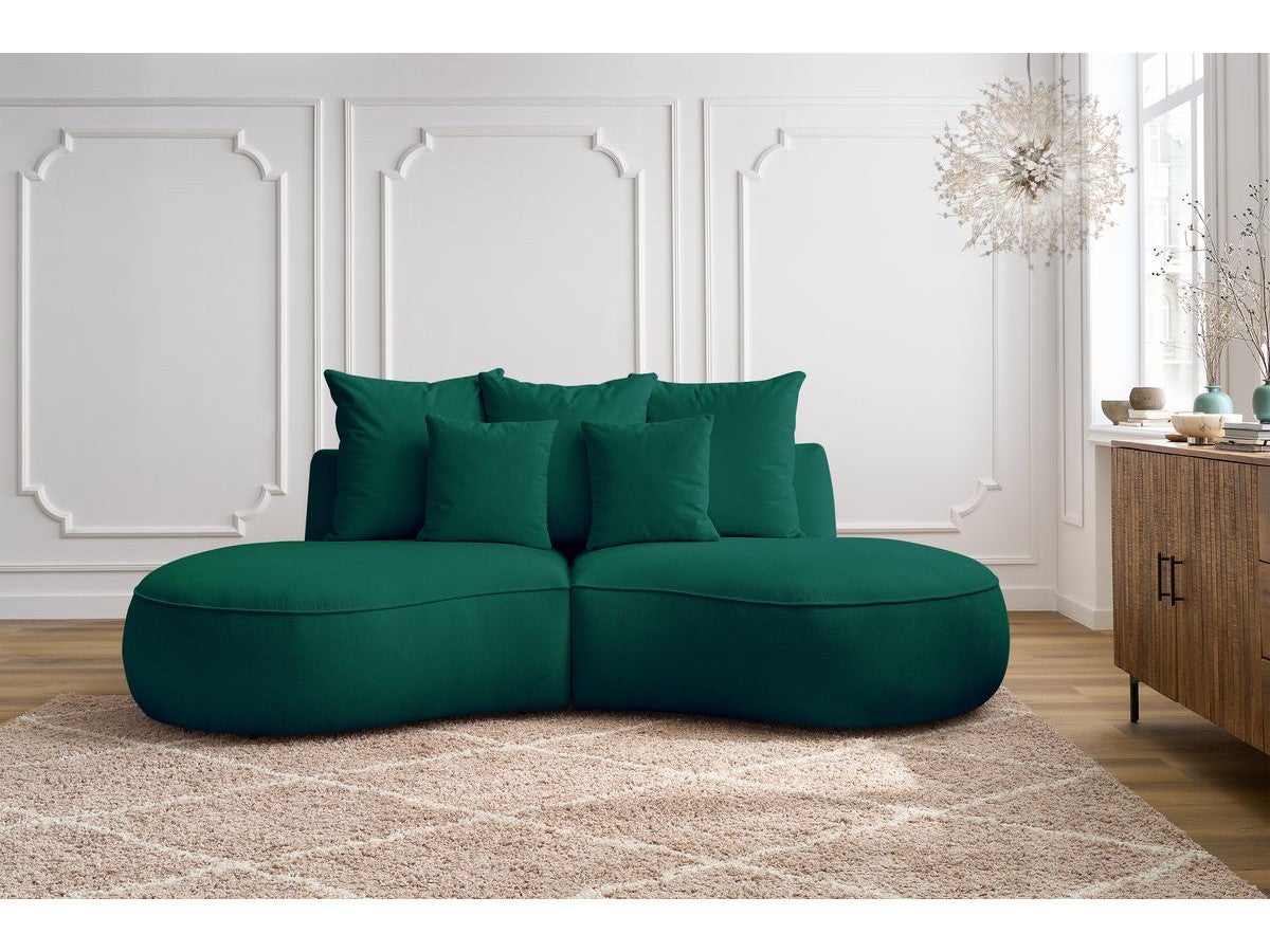 BOBOCHIC Canapé droit fixe 3 places SAINT-GERMAIN tissu texturé Vert - 4