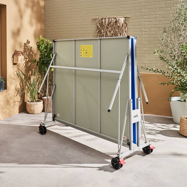 Table de ping pong OUTDOOR bleue - table pliable avec 4 raquettes et 6 balles. pour utilisation extérieure. sport tennis - 4
