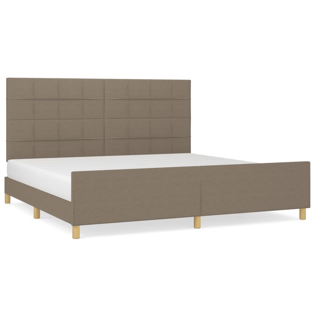 Cadre de lit sans matelas taupe 200x200 cm tissu - 2