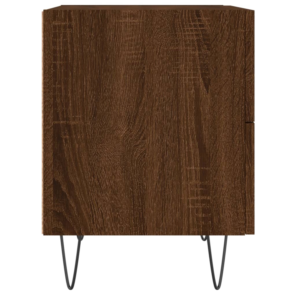 Table de chevet chêne marron 40x35x47,5 cm bois d’ingénierie - 6