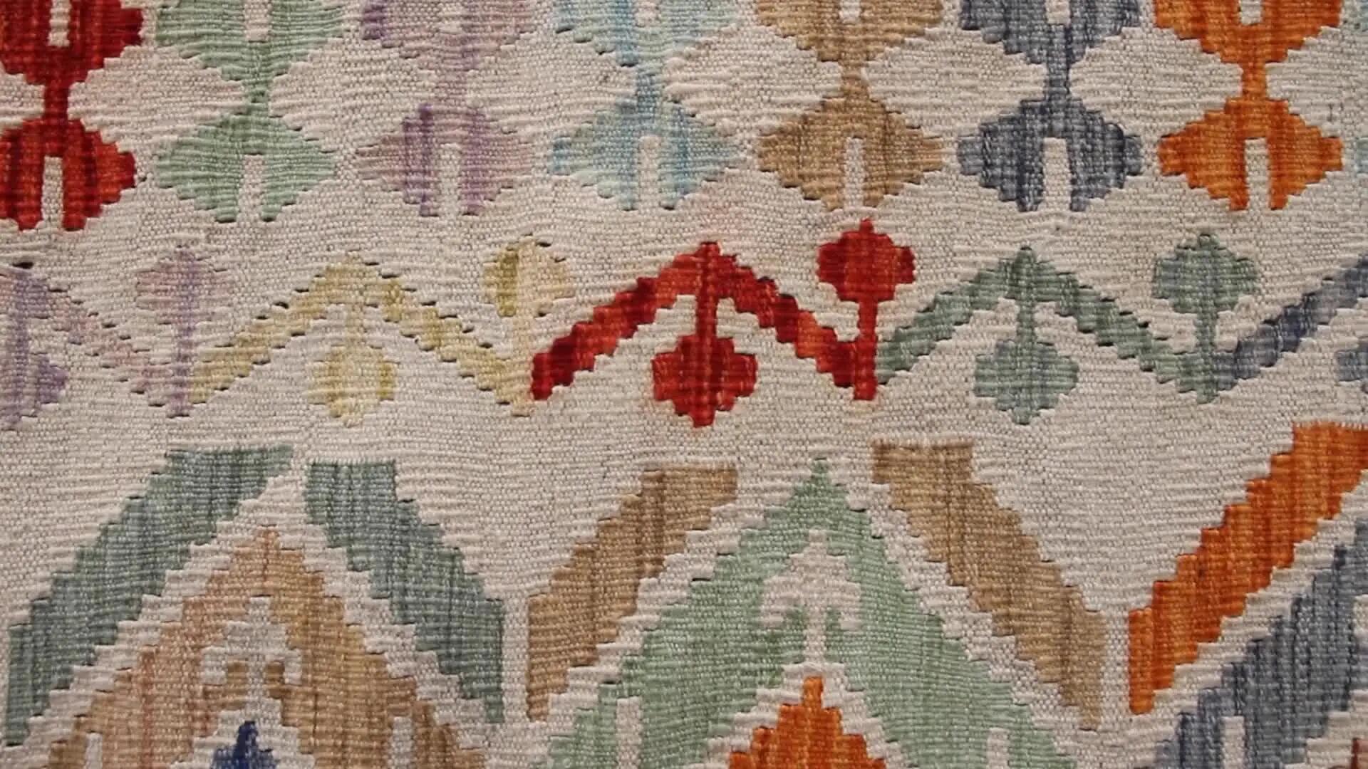 Tapete de lã Kilim Herat multicolor retangular 40x60cm - 6