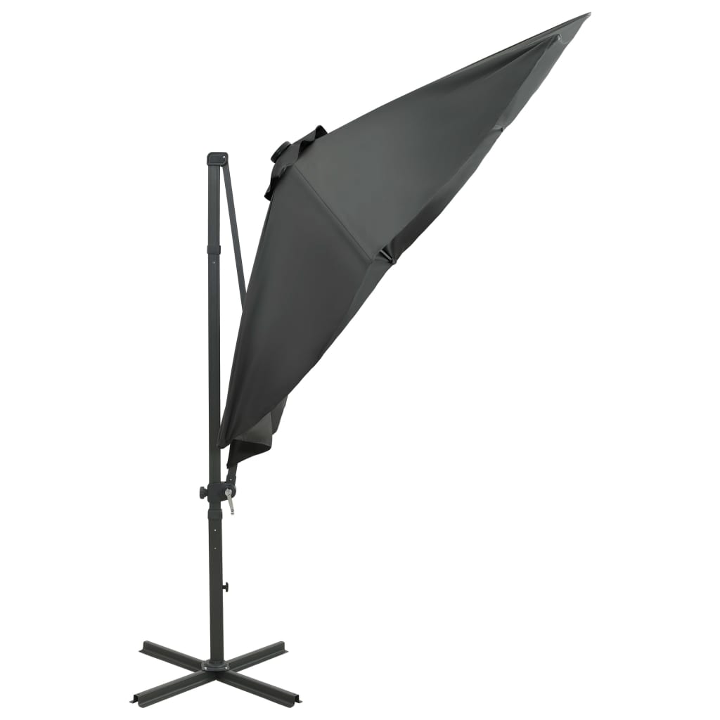 Parasol déporté avec mât et lumières LED Anthracite 300cm - 5