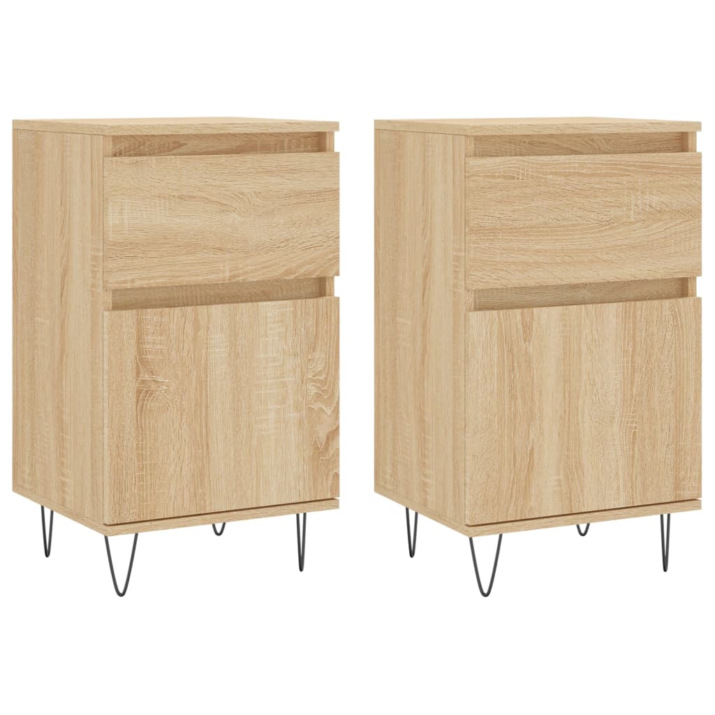 VidaXL Credenza Stile Rovere Sonoma: 40x35x70 Cm, In Legno Multistrato Con Gambe In Ferro