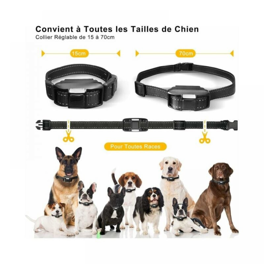 Collar para perros con control remoto, alcance de 900 m, 3 modos de vibración y descarga, 99 niveles de intensidad. - 2