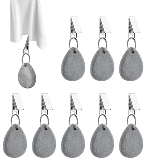 Set Di 4 Pesi Per Tovaglia In Lega Di Zinco - Stile Vintage Con Clip - Argento - Per Esterni