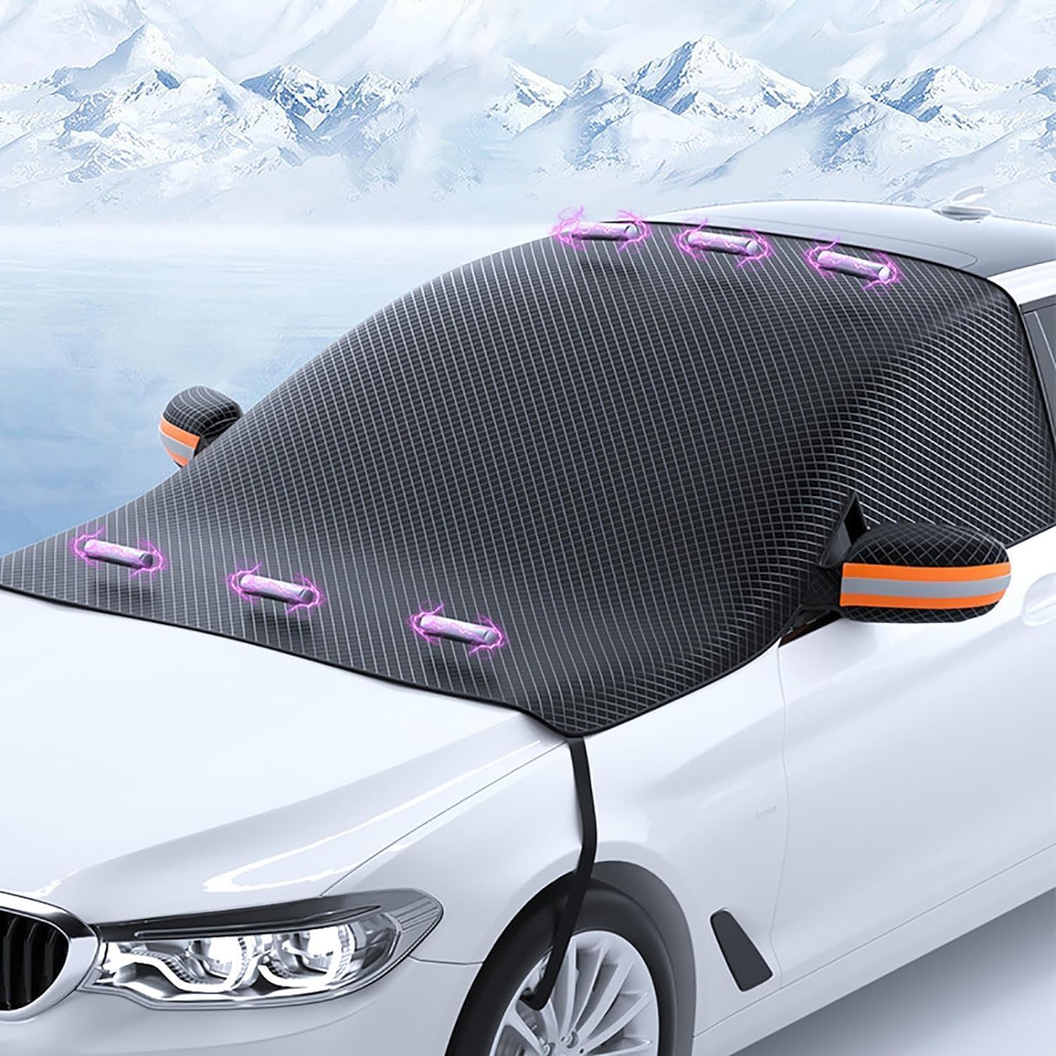 Housse Pare-Brise Voiture Pour Opel Vauxhall Mokka - Magnétique, Imperméable - Anti Pluie, Neige, UV - Avec Protège-Rétroviseurs