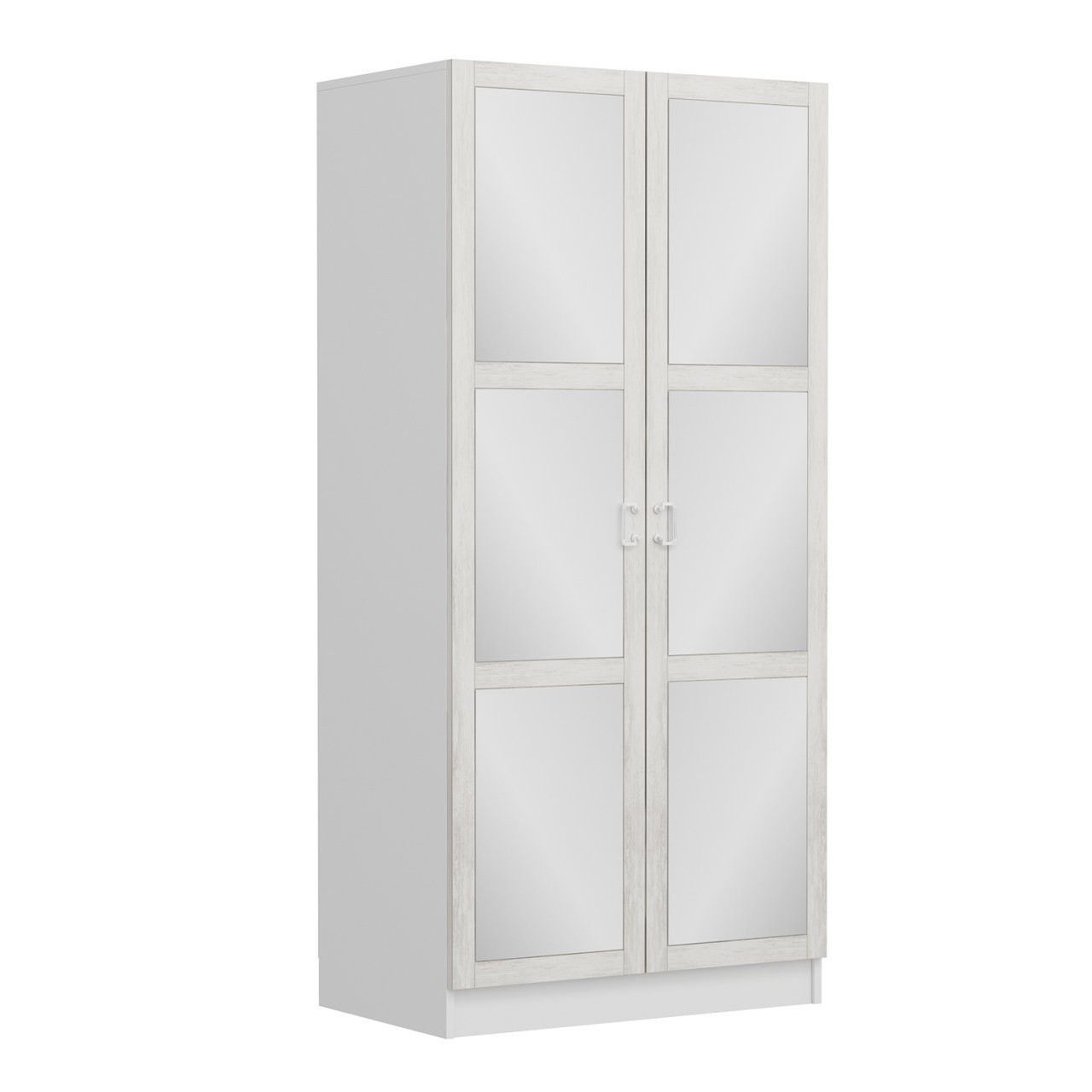 Vicco Armoire De Toilette Maltin, Blanc/anthracite, 60x58cm Avec Deux Portes A Miroir 93127566