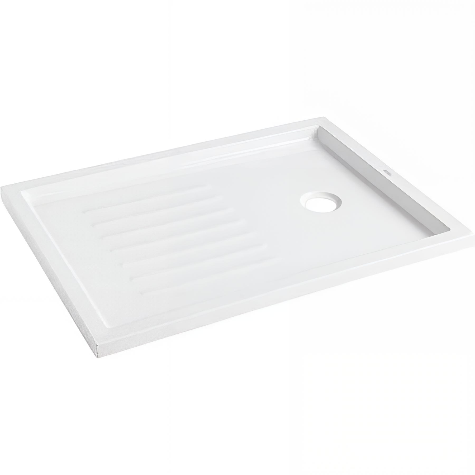 Piatto Doccia Acrilico 80x90cm Antiscivolo - Bianco, Spessore 4cm, Design Inclinato Per Drenaggio Rapido - Foto 8