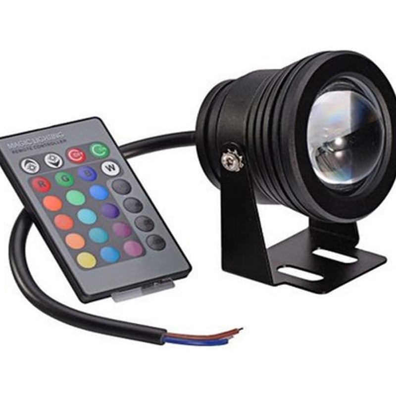 Źródło Światła do Basenu Lampa LED Sterowanie Zdalne Podwodne Światło Zmiana Koloru Światła do Akwarium (Czarna Obudowa RGB) 10 W