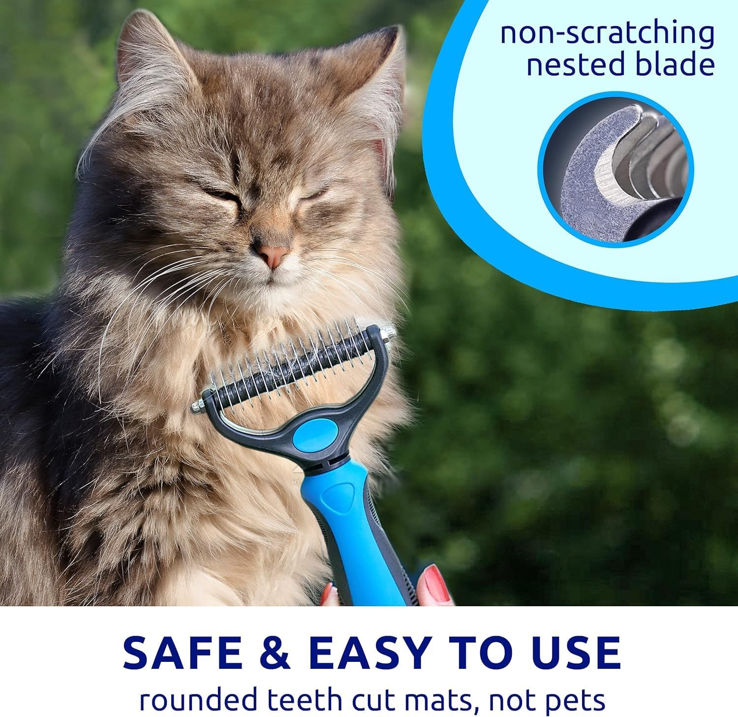 Brosse pour chien, réduit la perte de poils, outil de démêlage double face, râteau à sous-poil pour chien, brosses pour chat, brosses pour chiens et c - 5
