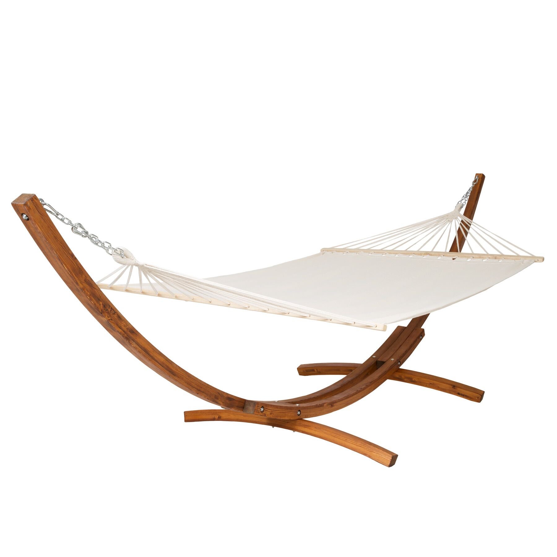 Hamac en bois, 2 places, résistant aux intempéries, suspension sûre, montage rapide et simple, blanc TECTAKE - 3