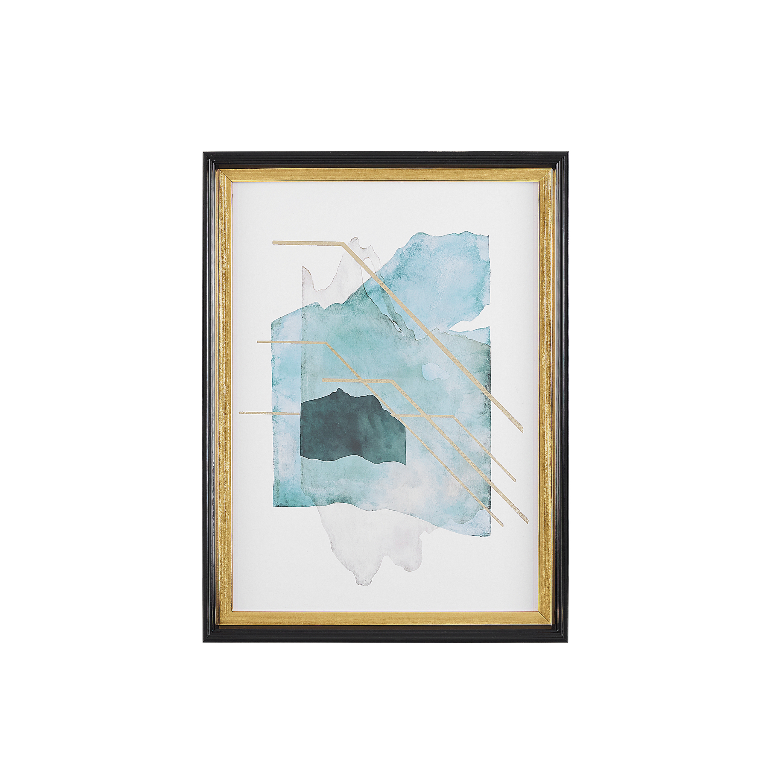 Beliani impresión de pared enmarcada touba rectangular 30 x 40 cm abstracto azul