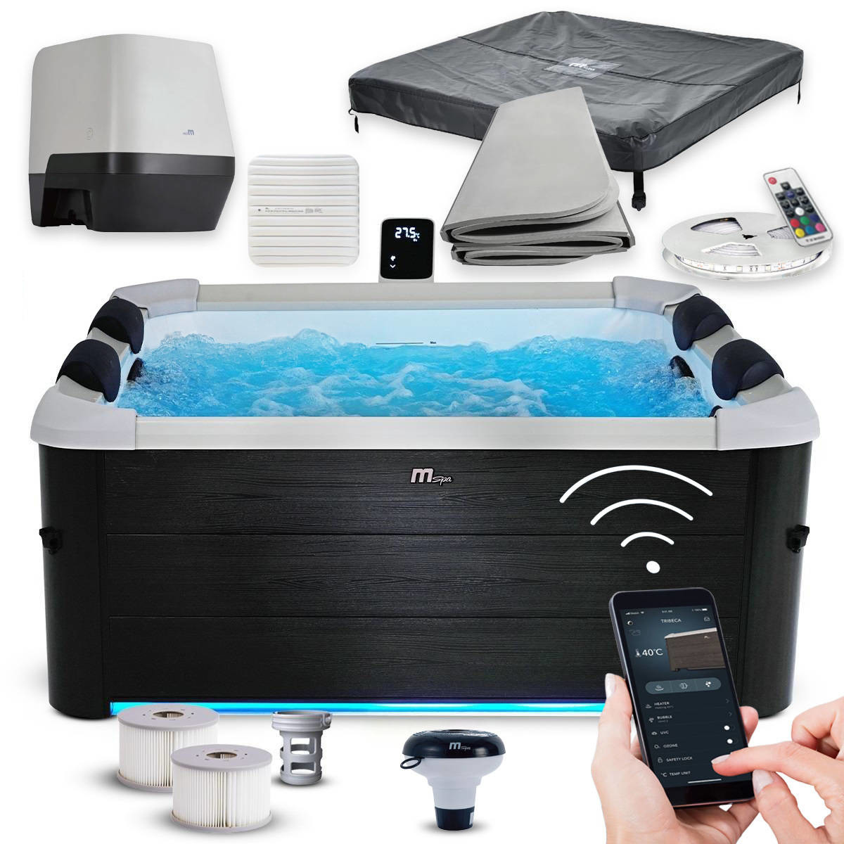 Spa semi-rigide OSLO AERO PLUS 2026 MSpa 180x180cm Wifi - 8