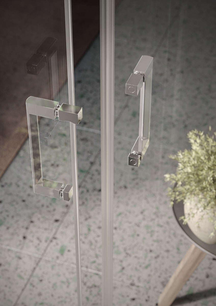 Siro - Box doccia ad angolo 90x70 cm con 1 anta a battente cromo/trasparente - 3