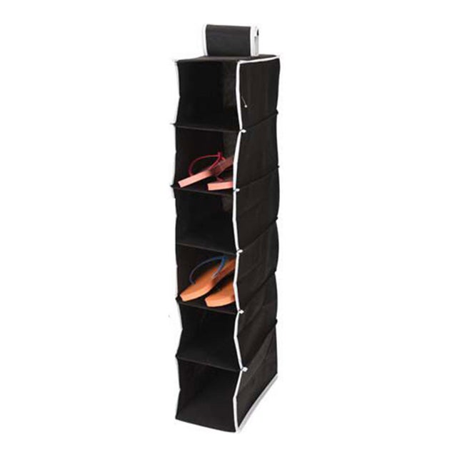 WELLHOME Organizador suspenso com 6 compartimentos, 15x30x84 cm, na cor preta