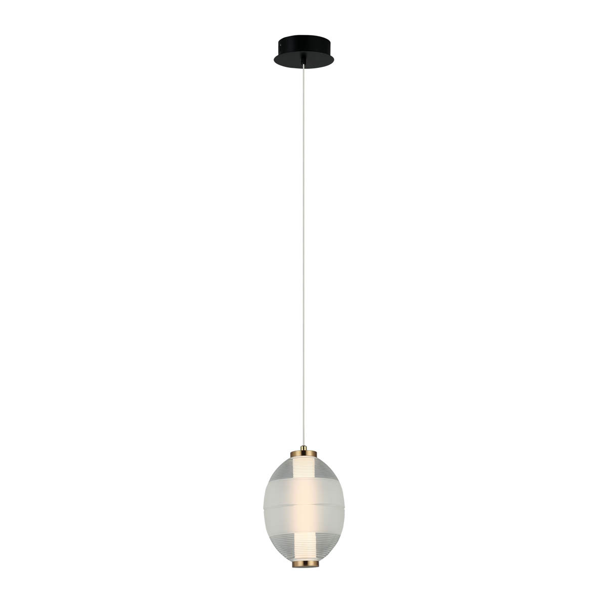 Lampa wisząca RINOT LED 8W Ciepła biel 500lm czarno-biała-przezroczysta wym: 127 x 15 x 15 cm Italux