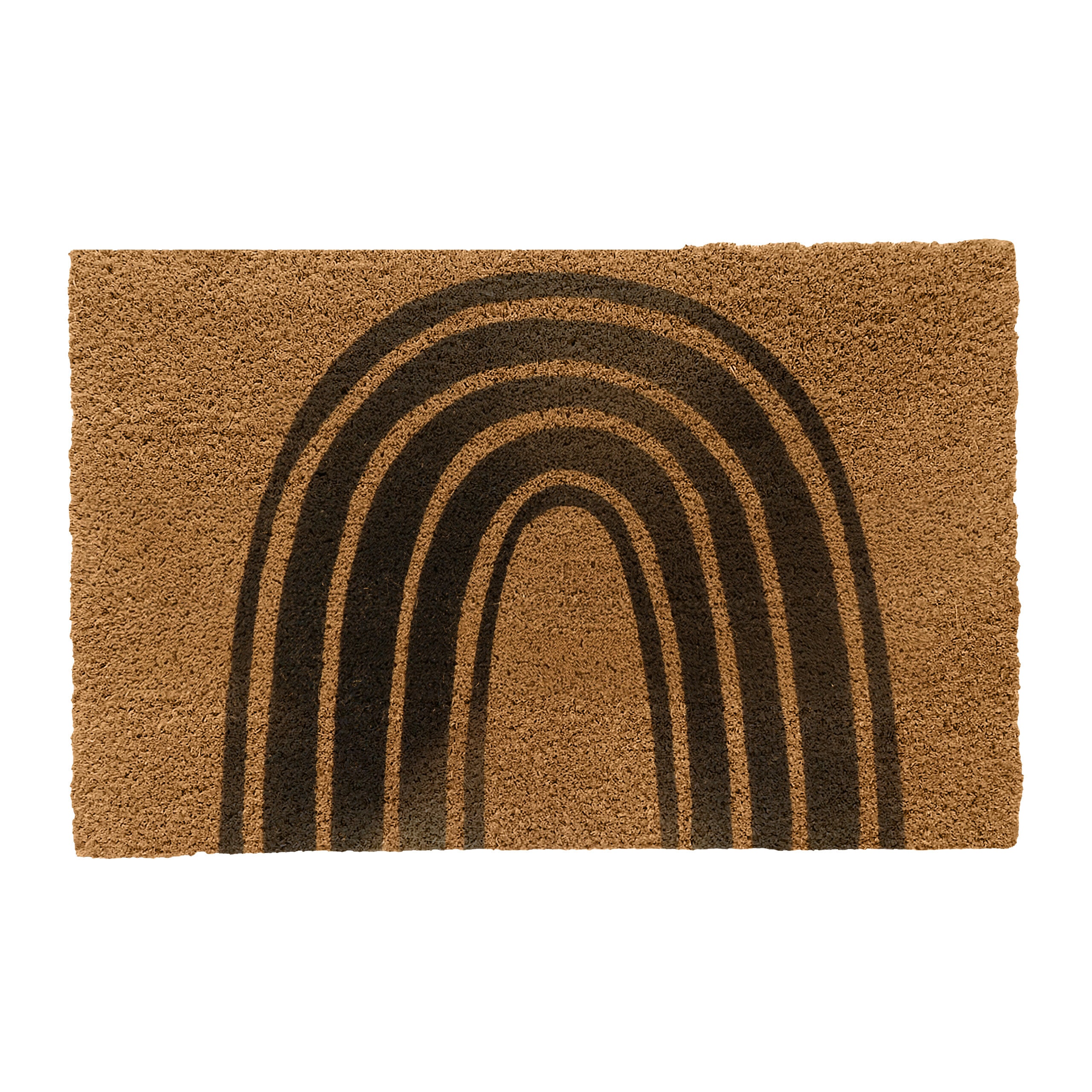 Relaxdays Paillasson Coco Étoilé – 75×25 Cm, Fibres Naturelles Antidérapantes, Intérieur/Extérieur Noir