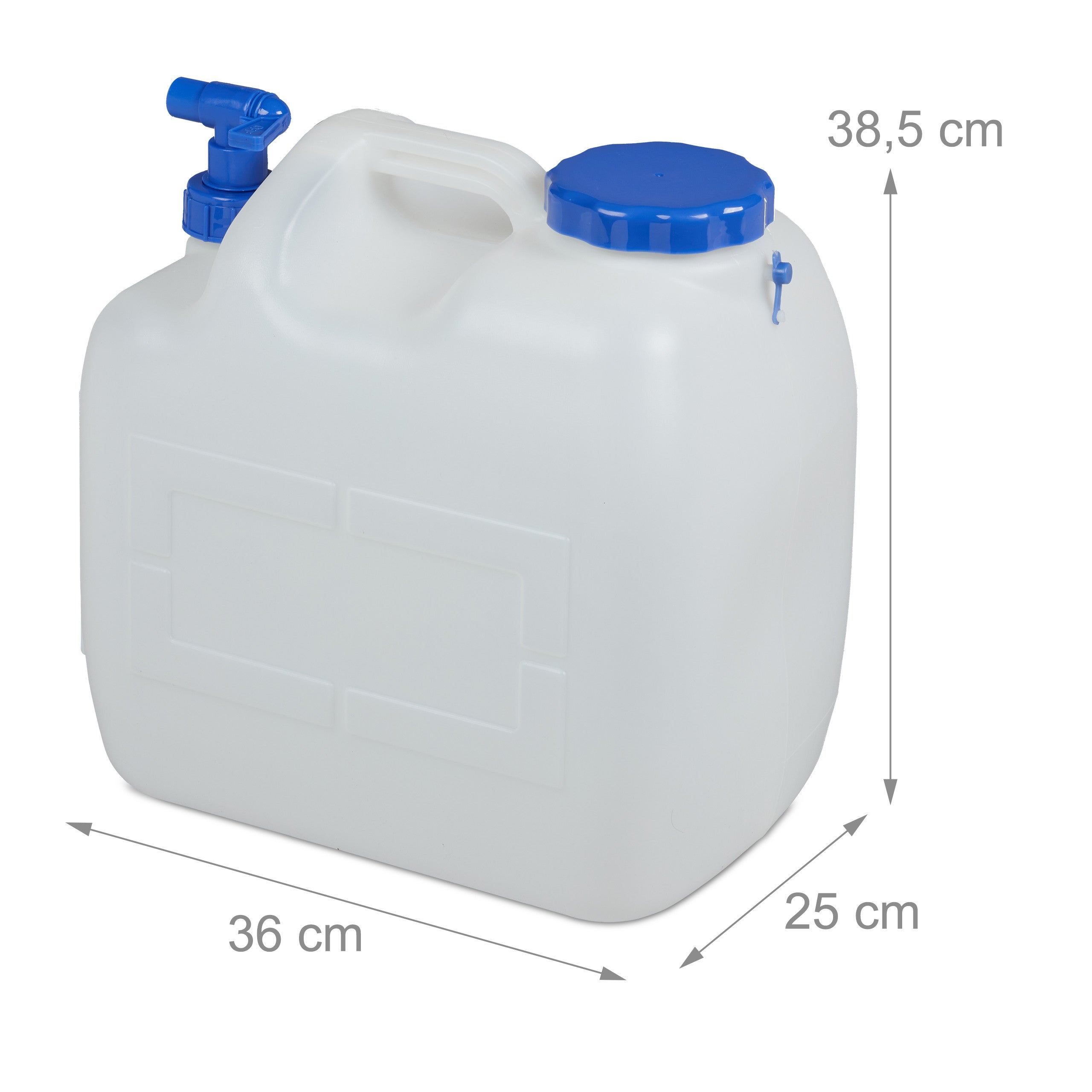 Jerricane d’eau avec robinet, couvercle à visser, bidon à eau de camping, 23 L, Sans BPA, blanc, Relaxdays - 4